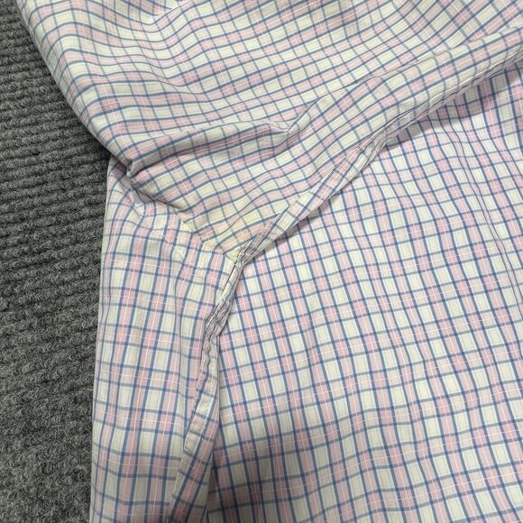Abercrombie & Fitch Muscle Mens Shirt Large Pink Plaid Gingham Logo Cotton VTG - Picture 16 of 16
